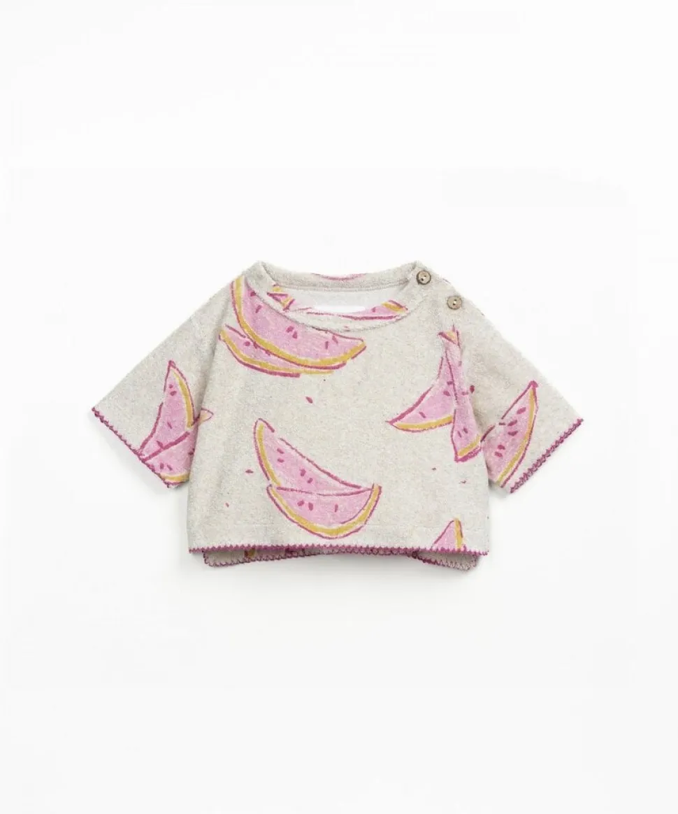 Play Up | Printed Plush Sweater | Grés | PA02/2AQ11351