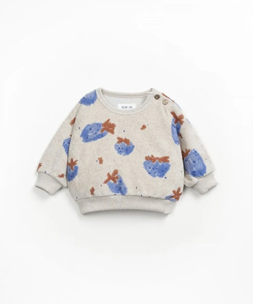 Play Up | Printed Plush Sweater | Grés | PA01/1AQ11353