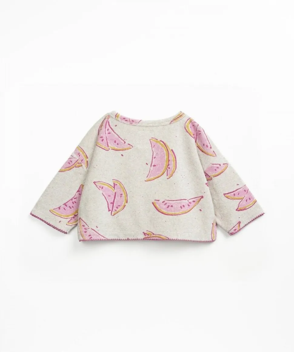 Play Up | Printed Plush Sweater | Grés | PA04/4AQ11351