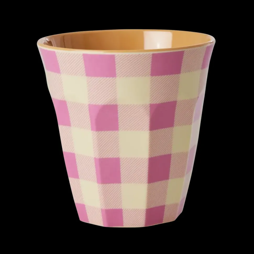 Rice | Melamine Cup with Check It Out Print Pink | Medium 250ml