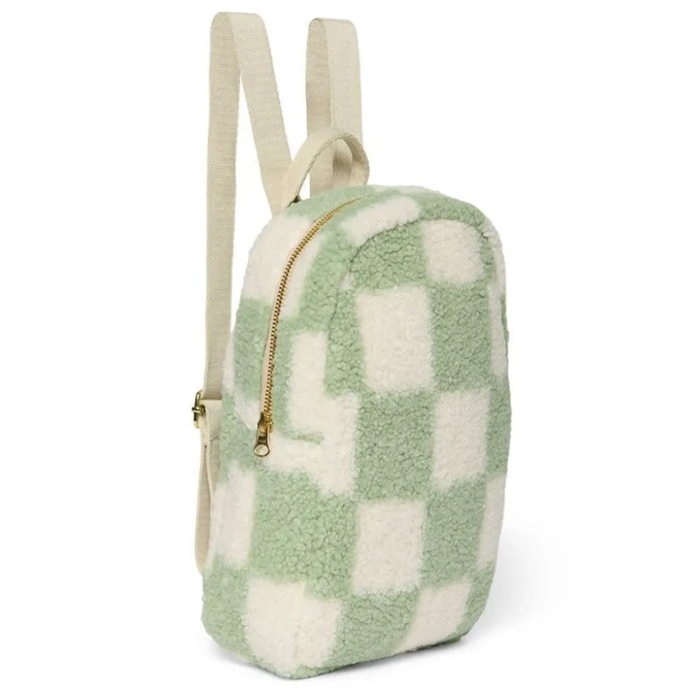 Studio Noos | Binibamba | Pistachio Checked Teddy | Mini Backpack