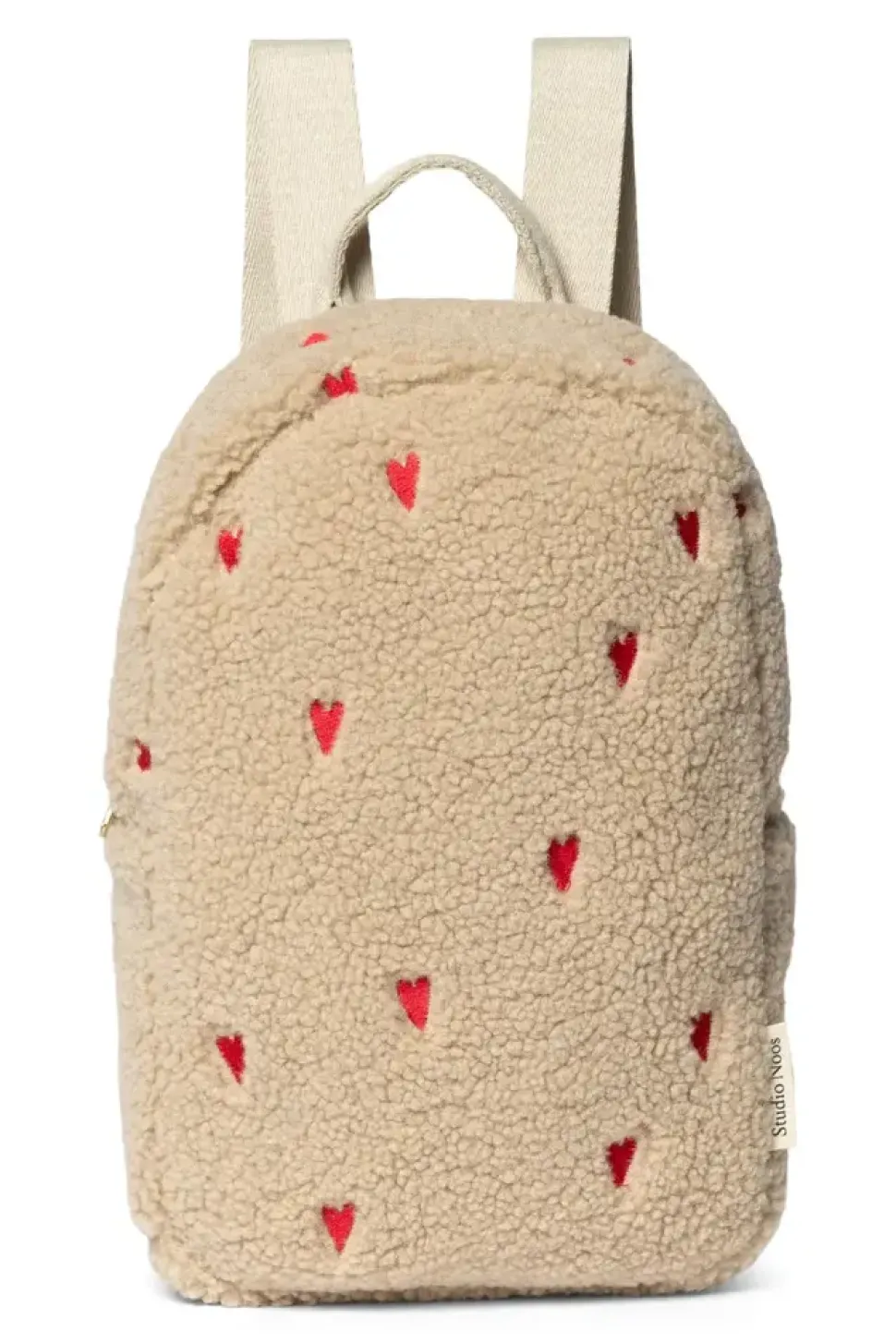 Studio Noos | Ecru Teddy Hearts | Mini Backpack